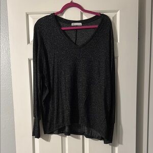 Black V-Neck Blouse